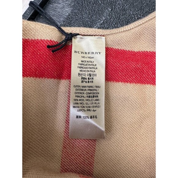 Burberry Women’s Charlotte reversible solid check Wool cape Camel 140*14… - Picture 9 of 11